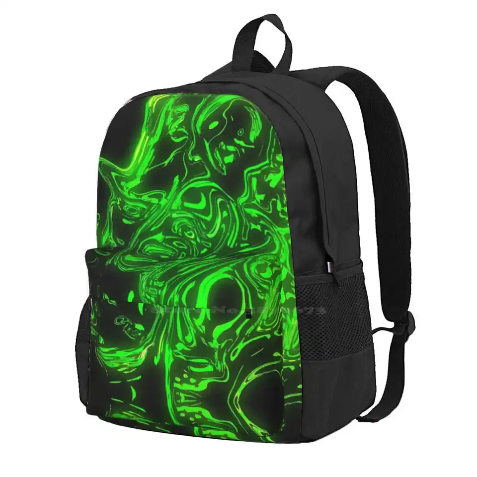 Batoh kyslej tašky pre mužov Dievčatá Dievčatá Teenage Acid Trip LSD LSD Liquid Green Abstraktné umenie Koncepčný umenie Súčasný priestor