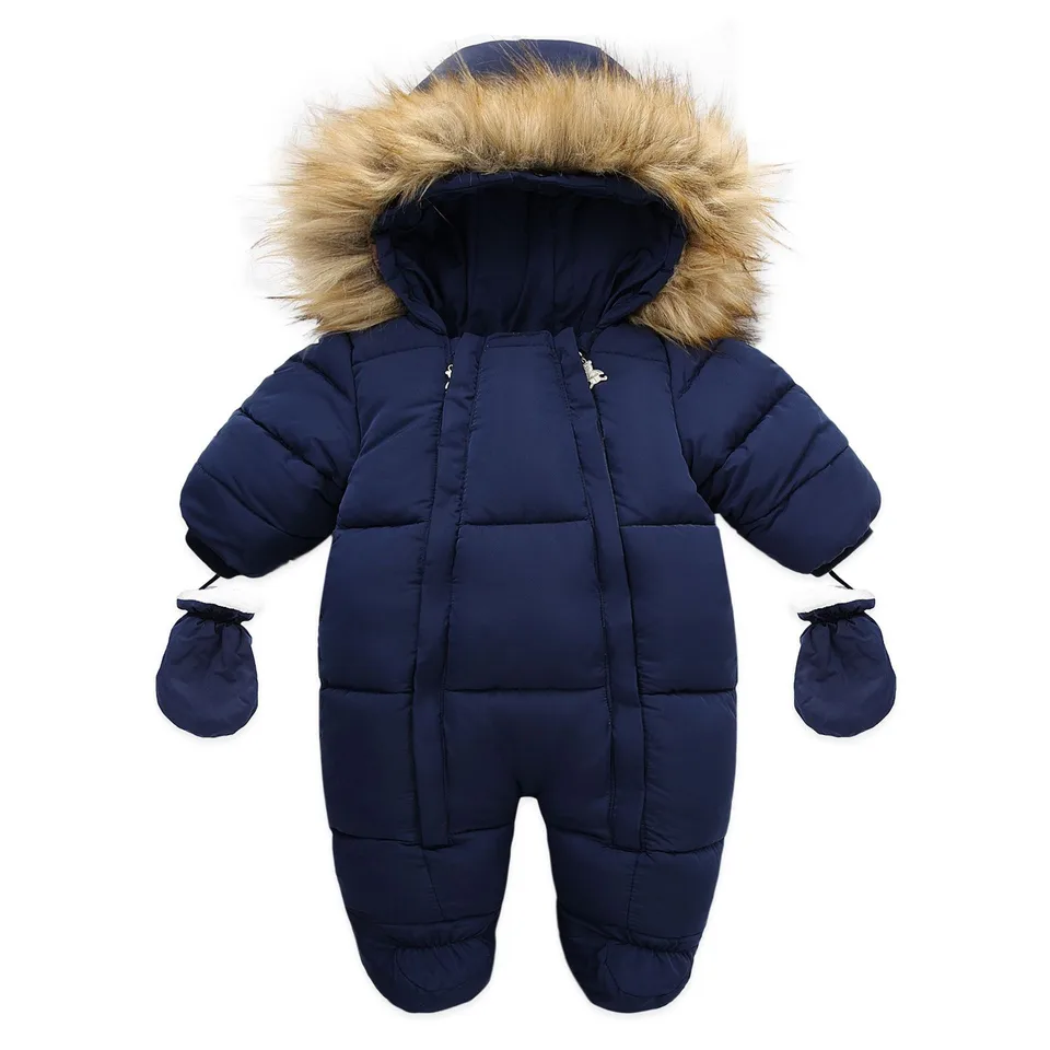 Batoľa Sneh Sneh Wear kombinézy rukavice zimné oblečenie detské parky sneh Snewov Novorodenecké dievča chlapec Onesie Canys Coat lyžiarsky oblek 10 24 mesiacov