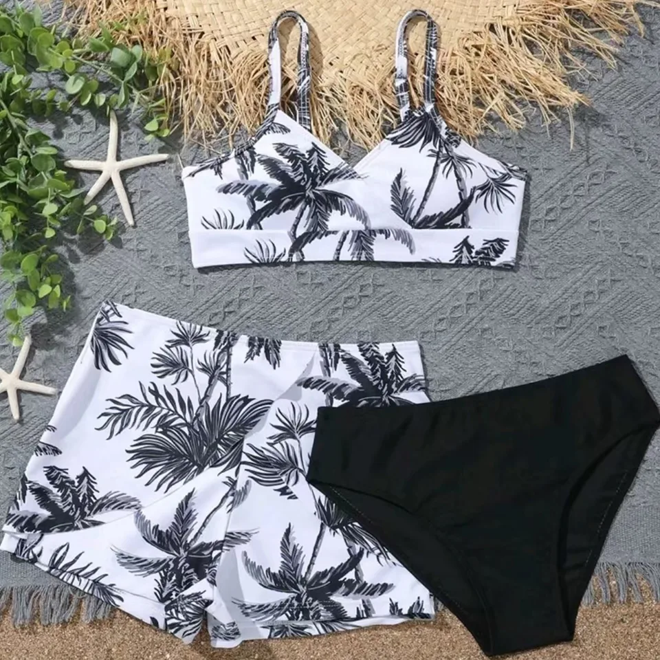 Batoľa Veľkosť 6 plavky Toddler Girl's 3 -Placksuits Soild Bikini Rullfe plavky s briefami briefs malé dievčatko plavky Veľkosť 5