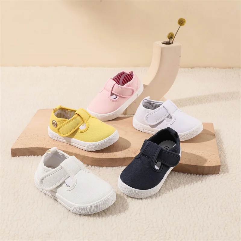 Batoľatá dievčat T-Strap Canvas Kids tenisky klasické pohodlné Mary Jane Soft Flats