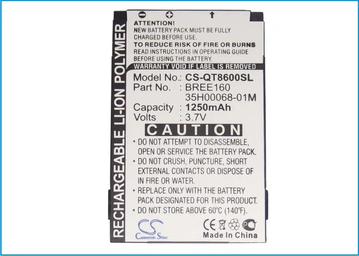 Batéria 1250 mAh pre HTC/DOPOD Breeze 100,160 595, pre I-MATE SP JAS, pre Orange C700, pre QTEK 8600, pre SWISSCOM V1405
