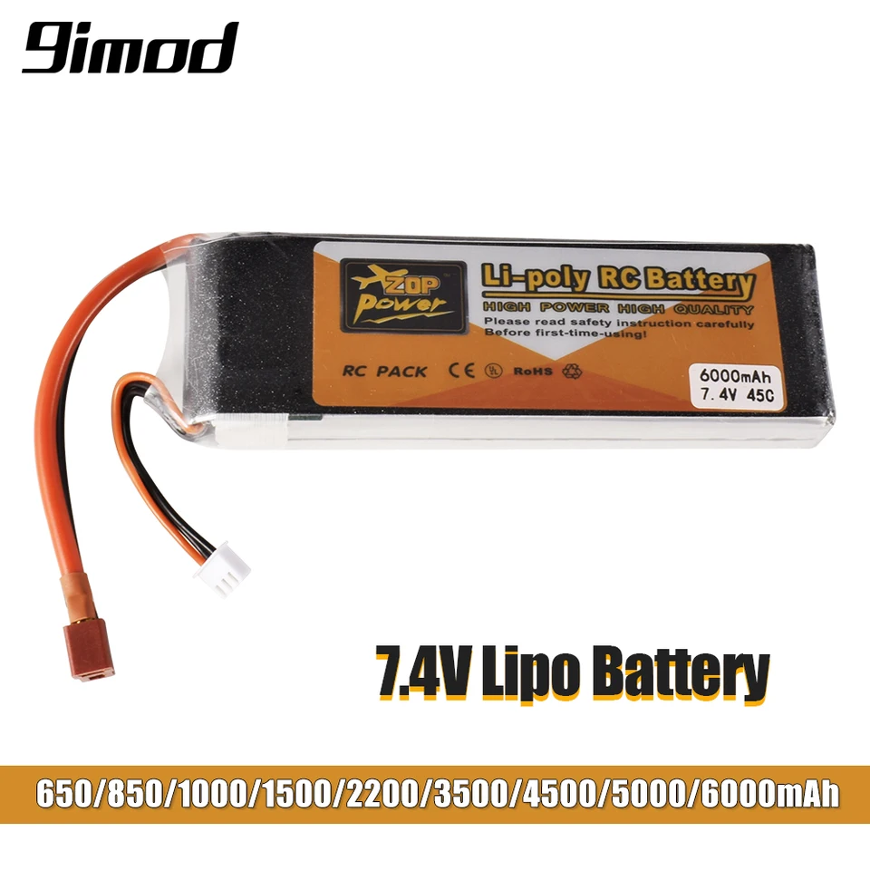 Batéria 9imod 2S RC LiPo batéria 7.4V 650-6000MAH 25C-75C s XT30 XT60 T Plug JST Connector pre RC CAR WOR FPV DRONE QUADCOPTER