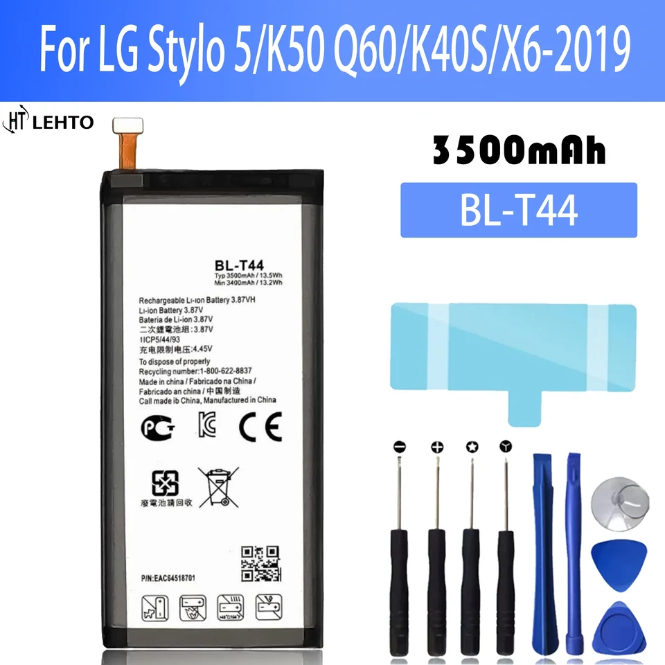 Batéria BL-T44 pre LG Stylo 5/K50/Q60/K40S/K51/X6-2019/T44 Opravená časť originálna kapacita Mobilný telefón batérie