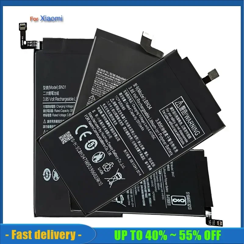 Batéria BN34 BN40 BN41 BN43 BN44 BM46 BM47 BM48 pre Xiaomi (Red Mi/Redmi Poznámka) 2 3 3S 3x 4 4x 4a 5 plus 5a 6 Pro 6a 7 8 8. GO K20