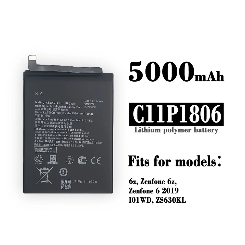 Batéria C11P1806 pre ASUS Zenfone6 ZS630KL ZENFONE 6 4580MAH Vysoko kapacita lítiovej batérie