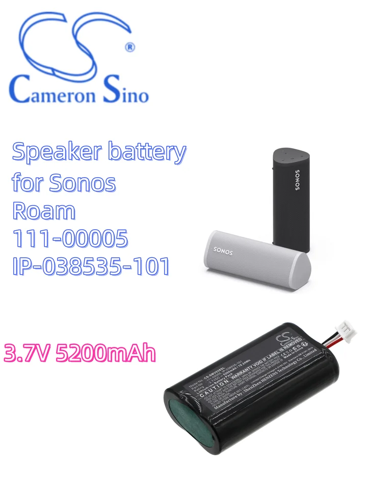 Batéria Cameron Sino Batteries Reproduktor 3,7 V 5200 mAh pre Sonos Roam Sonos 111-00005 IP-038535-101 CS-SMV038SL