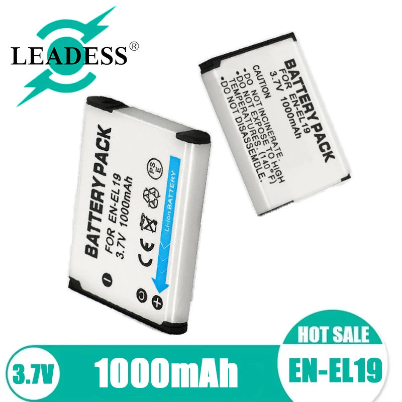 Batéria EN-EL19 3,7 V 1000 mAh digitálna kamera Battery Battery Battery pre Nikon Coolpix EN EN EL19 S3100 S3200 S3300 S3400 S3500 S32