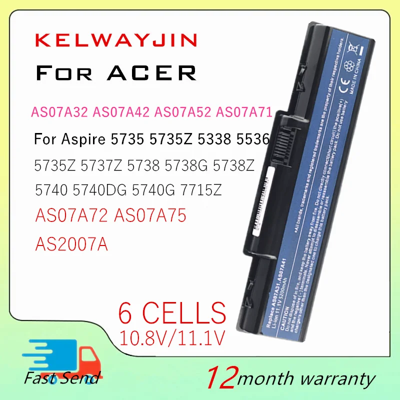 Batéria laptop pre Acer Aspire 4740 4920G 4925G 4935 4937 5535 5536 5541G 5735 5737Z 5738Z 5740DG 7715Z 2930Z AS07A51 AS07A52
