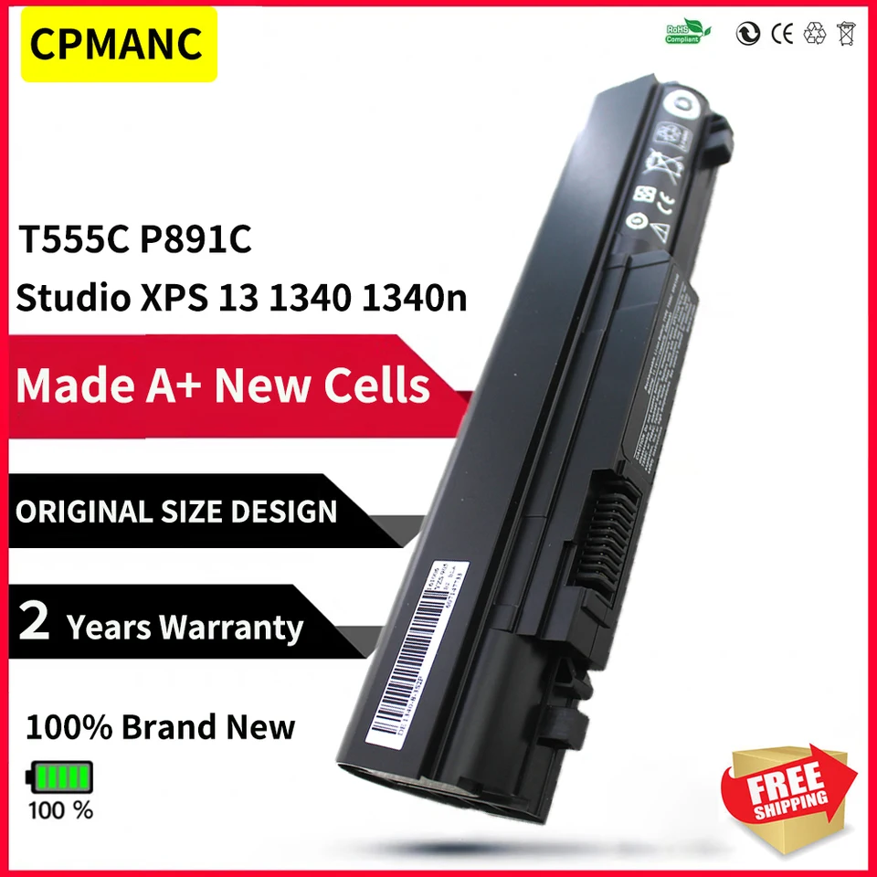 Batéria notebooku CPManc pre Dell Studio XPS 13 1340 1340N T555C 0T555C P891C 0P891C 312-0773