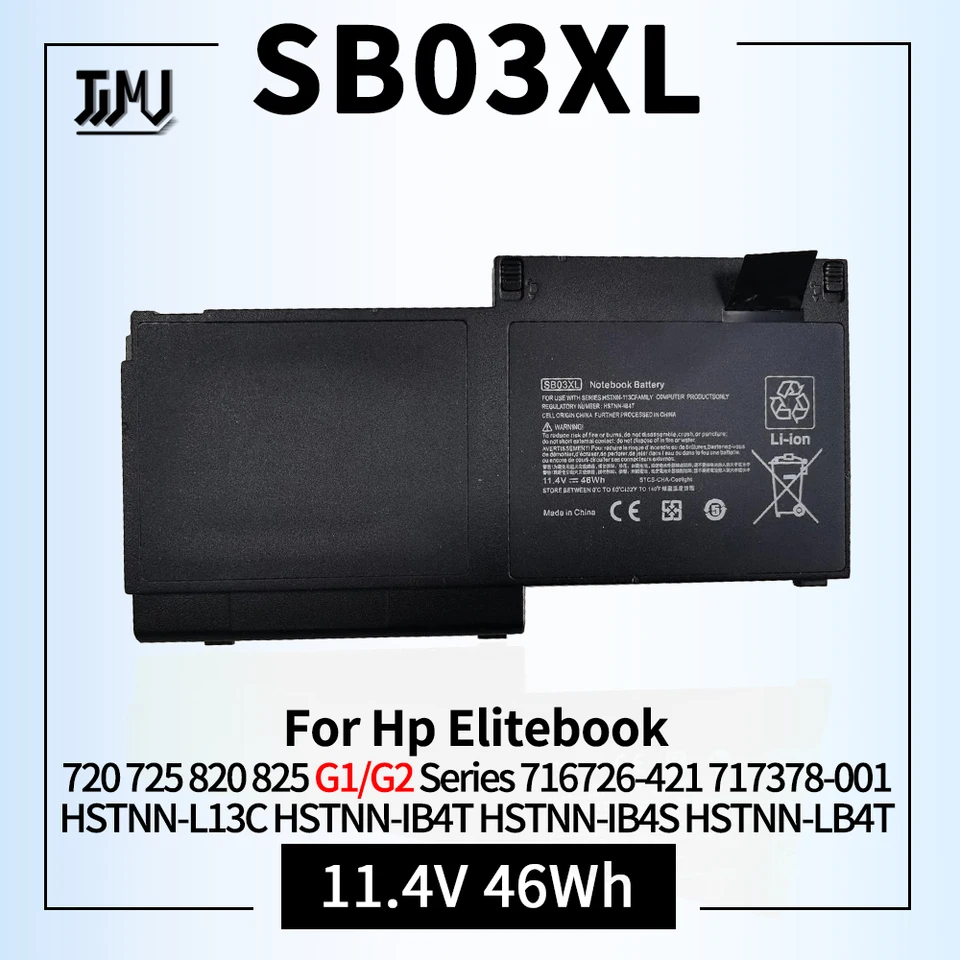 Batéria notebooku SB03XL pre HP EliteBook 720 725 820 825 G1/G2 HSTNN-L13C HSTNN-IB4T HSTNN-IB4S HSTNN-LB4T 716726-421 717378-001