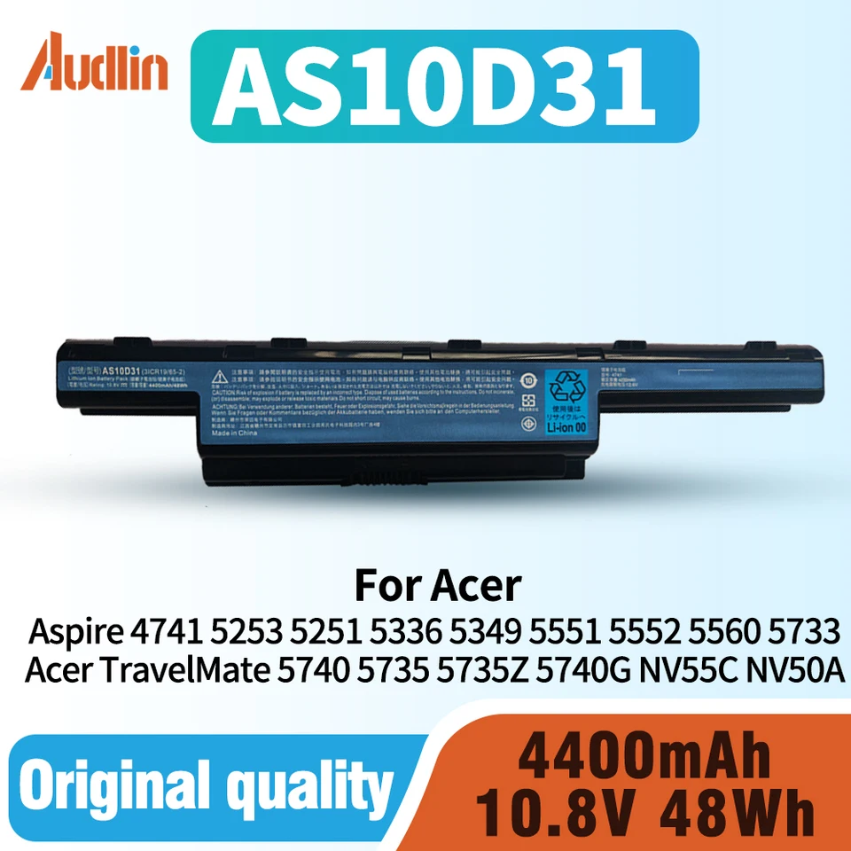 Batéria pre ACER AS10D31 AS10D51 ACER Aspire 4741 5253 5251 5336 5349 5551 5552 5560 5733 ACER TravelMate 5740 5735 5735Z 5740G 5740G 5740G