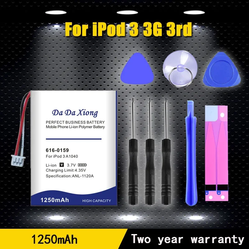 Batéria pre iPod 3 3G 3. generácia A1040 1250 mAh 616-0159 Vysoko kvalitný výmenný akumulátor mobilného telefónu