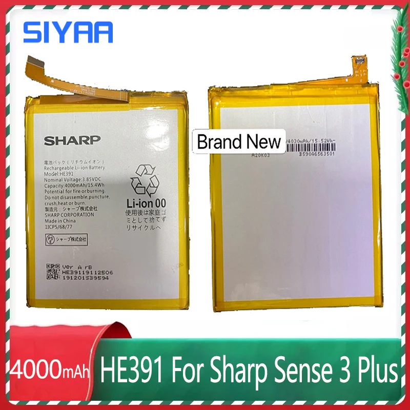 Batéria Siyaa HE391 pre Sharp Sense 3 Plus/3+ batérie mobilných telefónov Vysoko kapacita 4000 mAh náhradná polymérna li-iónová batéria