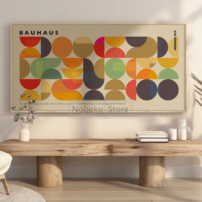 Bauhaus geometrická výstava plagát veľké minimalistické abstraktné výtlačky plátno maľba nástenné umelecké obrázky domáca izba moderný dekor