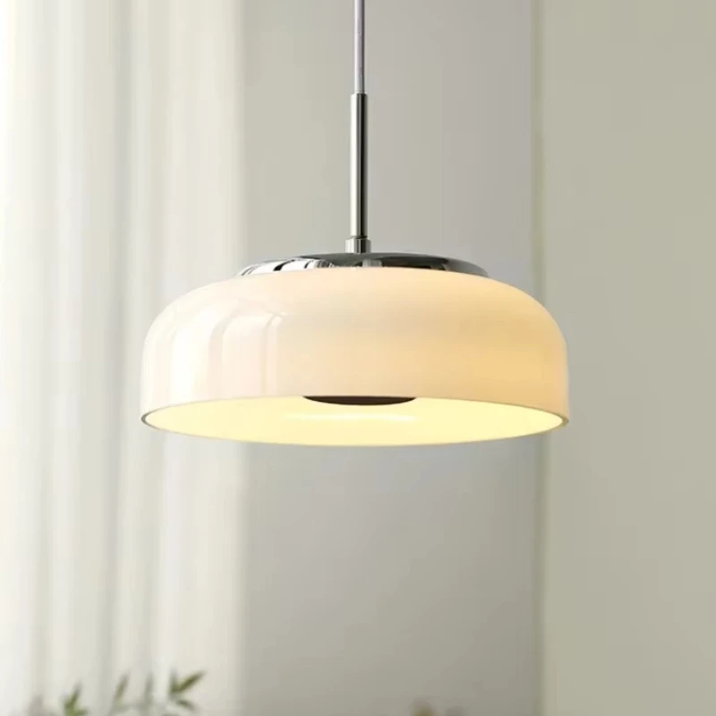 Bauhaus krém na bielu sklenenú lampa lampa pre lampu pre obývaciu izbu jedálenská jedáleň Bar nočná nálada starožitné svetlo