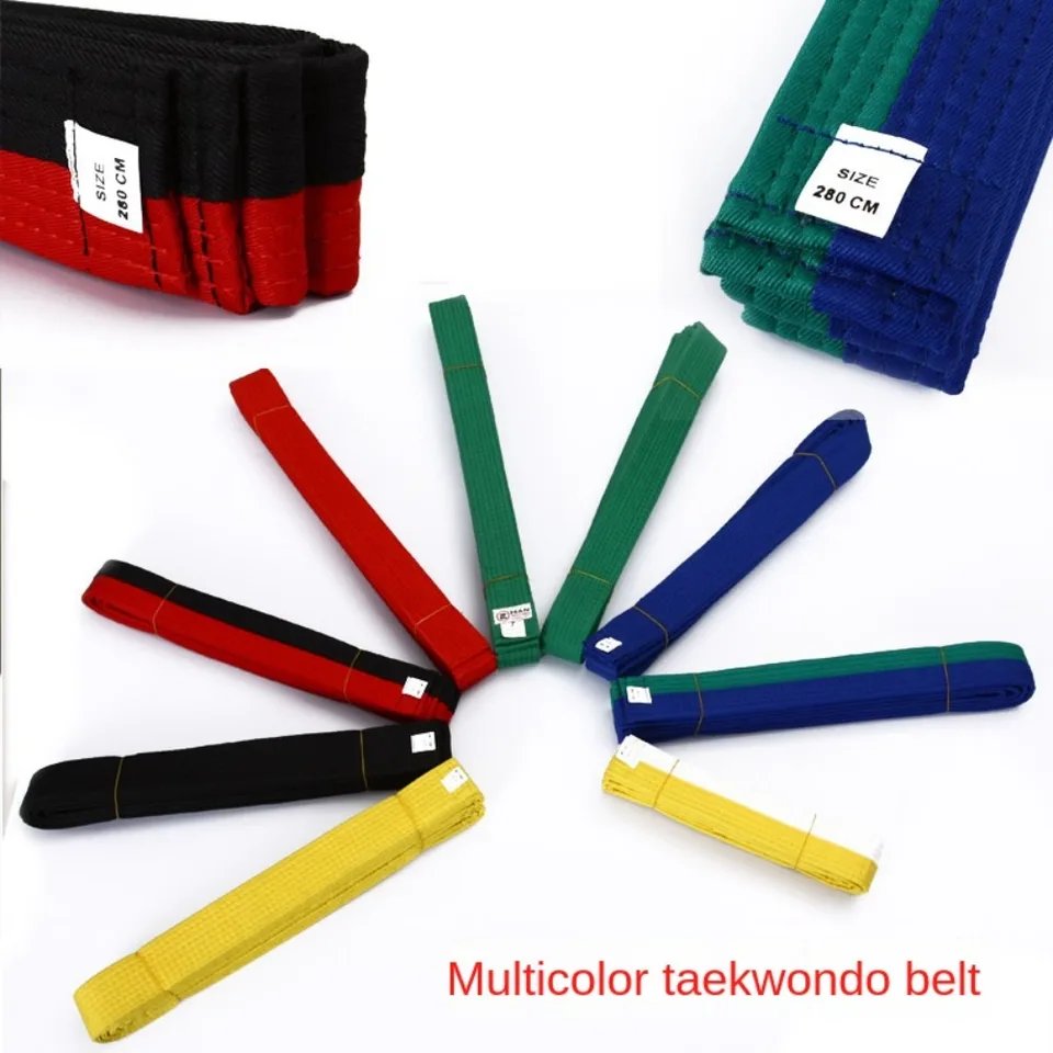 Bavlna Taekwondo Rovnomerná čierna/červená/zelená/žltá farebná rebríčka 2,2/2,8 m farebná