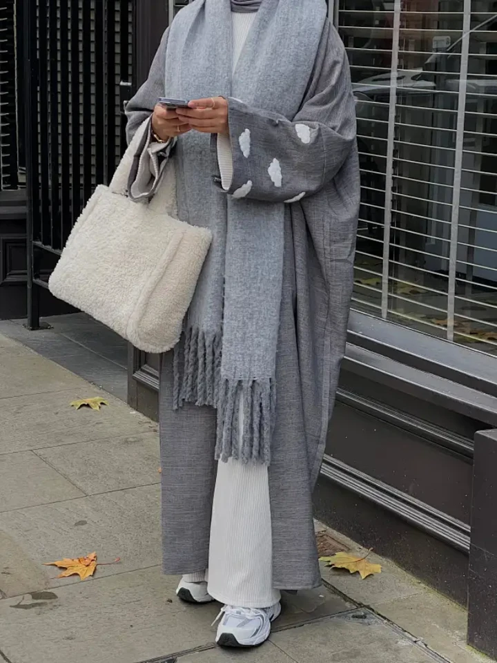 Bavlnená bielizeň Otvorená abaya cloudová výšivka kimono dubaj luxusný moslim hidžáb šaty turecké abayas pre ženy islamské oblečenie kaftan