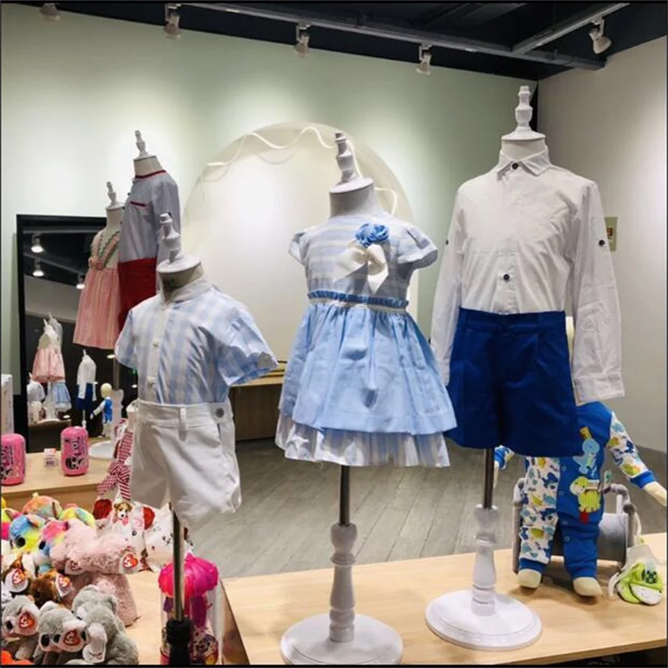 Bavlnená tkanina Half Child Mannequin pre šijacie telo, nastaviteľné šaty na mieru, stojan, mankenový displej, látkové umenie, B502, 1-2 rok