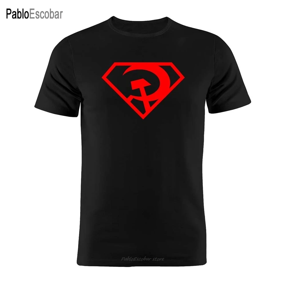 Bavlnená unisexová tričko super súdruh vtipný sovietsky ZSSR Rusko Silhouette Gift Tee