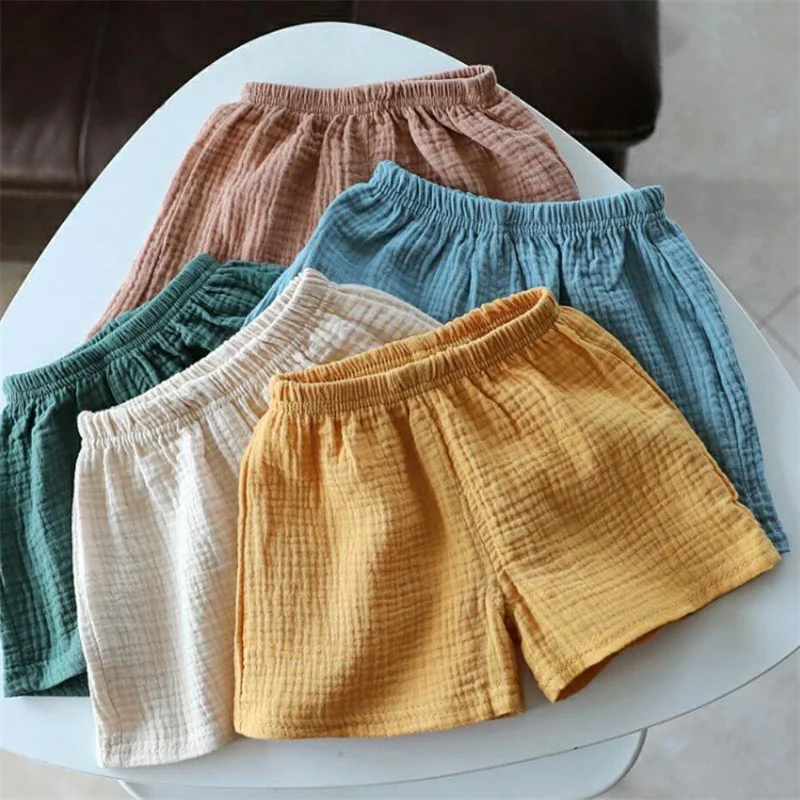 Bavlnené bielizeň dievčatá Dievčatá kraťasy pevné farby letné chlapci päťbodové nohavice pre detské detské oblečenie