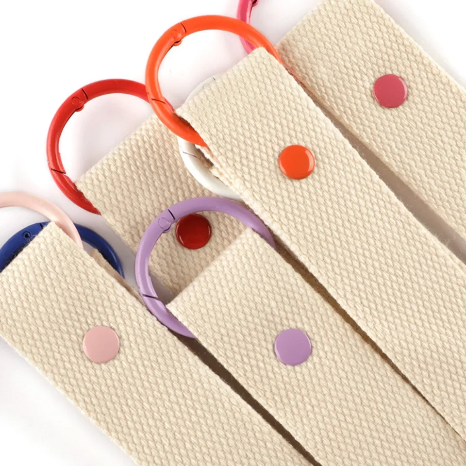 Bavlnené popruh popruhu farebné pásky lano keychain Jednoduchý všestranný keychain šnúrka odolný