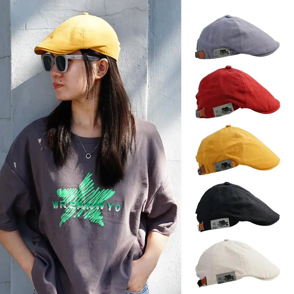 Bavlnené čiapky klobúky barety britský západný štýl Ivy Cap Classic Winter for Men Woman Vintage Linen baret Caps