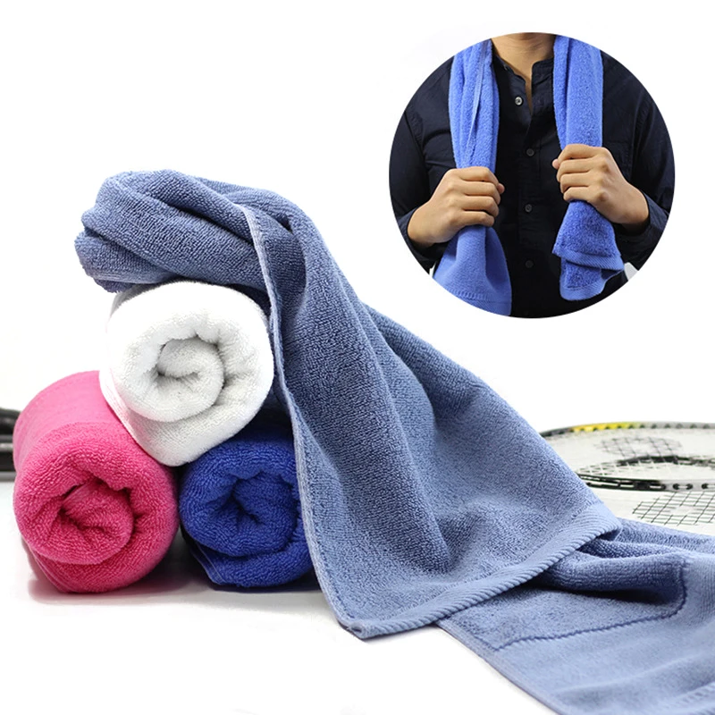 Bavlnené športové uteráky s rýchlym sušením predlžujúcu telocvičňu fitness uteráky Men Ženy na pláži Yoga Beh Mäkké potné uteráky 32*110 cm