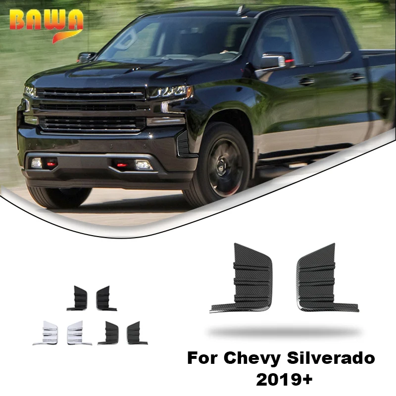 Bawa ABS predný nárazník na bočné dekorácie obklad pre Chevrolet Silverado 2019 2020 2021 Vonkajšie príslušenstvo vozidla