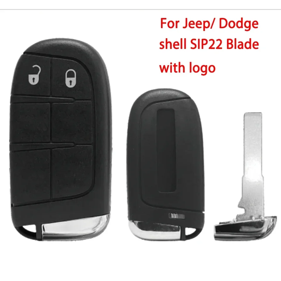 BB Key Shell pre Jeep Dodge Renegade Compass 2 Buttons SIP22 Blade s logom bezkľúčovými inteligentnými diaľkovými automobilmi