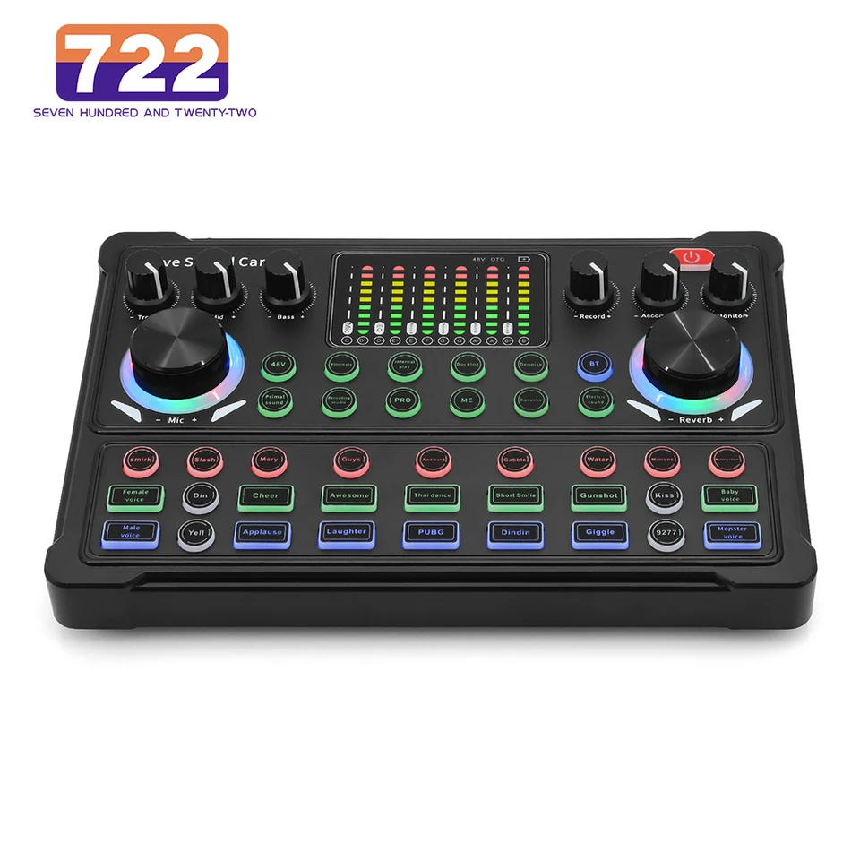 BB Multifunkcia živých zvukových kariet Podcast Equipment Microfone Audio Mixer zvukový mixér hlasový menič živý stream Singing