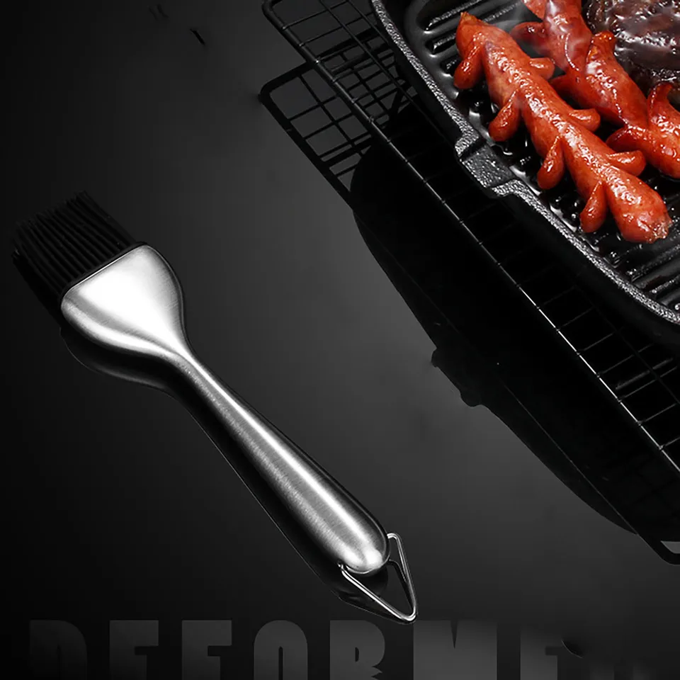 BBQ Basting Brush Silikón Bristles Rukoväť z nehrdzavejú
