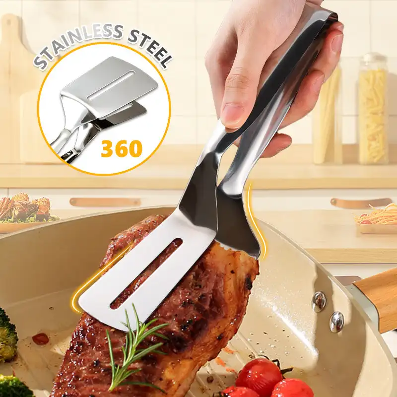 BBQ Fry Steak Ryby Ryby otáčanie gril kliešte Kliešte Kliešte 27 cm z nehrdzavejúcej ocele Sponky chlieb sponky na grile hovädzie steak