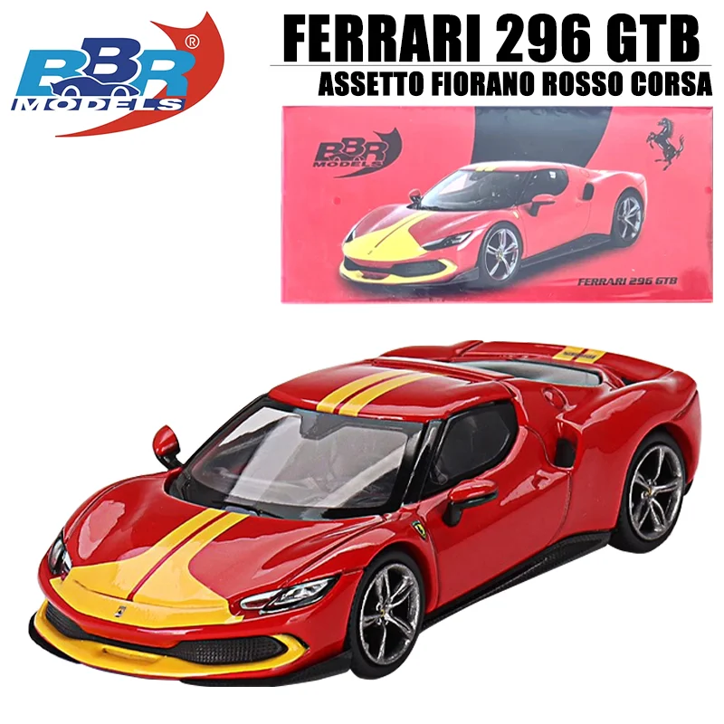 BBR 1/64 Ferrari 296 GTB Assetto Fiorano Rosso Corsa zliatiny Motorové vozidlo Diecast Model Model Darčeky
