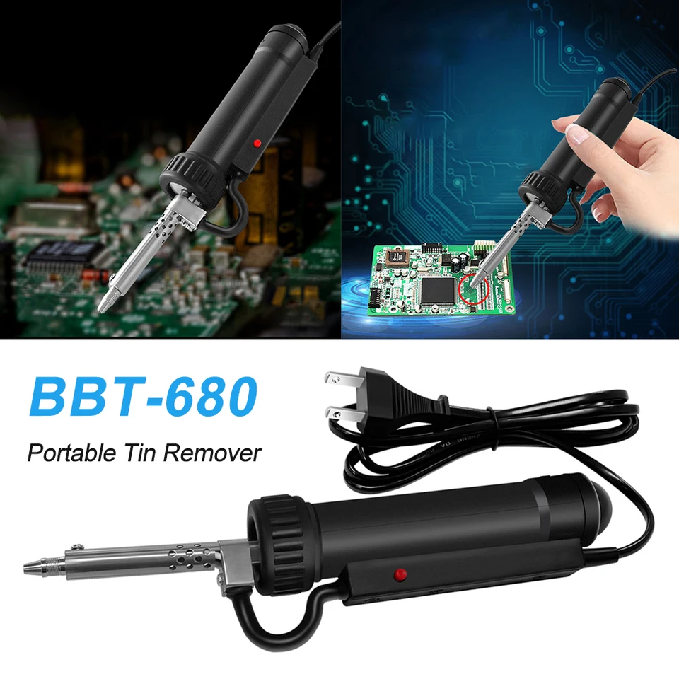 BBT-680 Elektrický vákuový spájkovač Sucker Desoldering Saltion Tin Pump Opravy nástroj