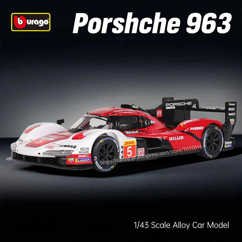 BBURAGO 1:43 Lamborghini Porsche 963 Audi Alpha Romeo Racing Model Simulation Model Model zliatiny zliatiny automobil Collection Gift