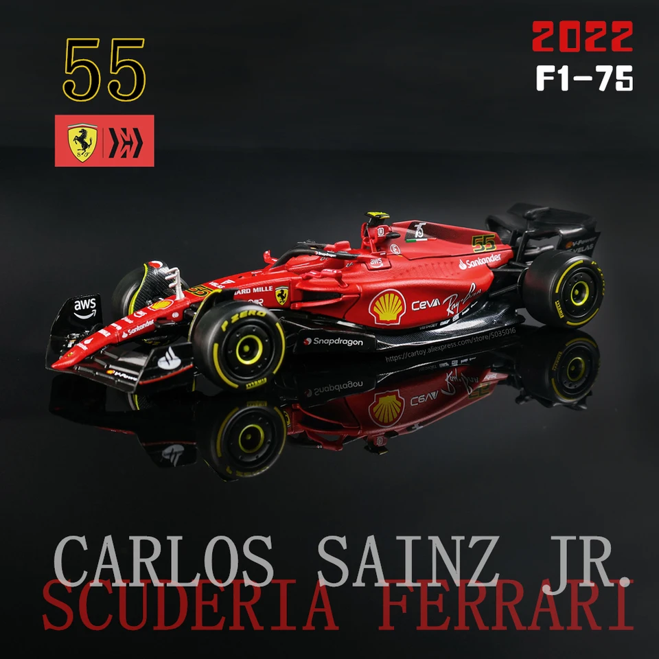 Bburago 1:43 Najnovší #55 Sainz 2022 F1 Scuderia Ferrari F1-75 #16