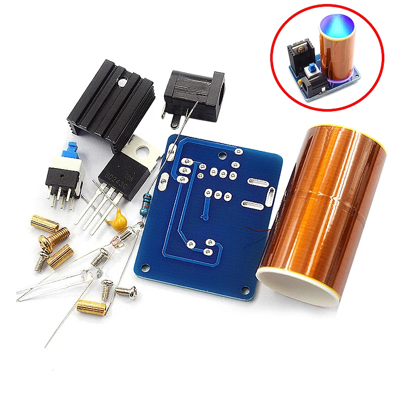 BD243 Mini Tesla Coil Kit Magic Ress DIY diely Technológia DIY Elektronika BD243C DIY MINI TESLA Cievkový modul