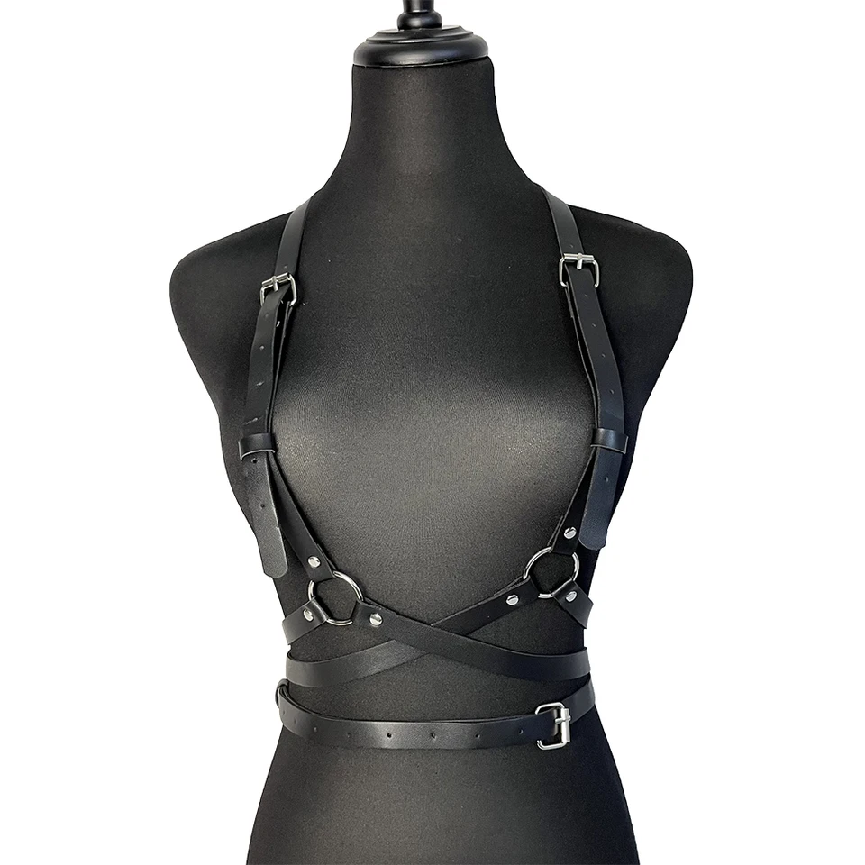 BDSM Body Herness Kožené spodné prádlo fetišové odevy pre ženy pre ženy Hrudný postroj erotická rave podprsenka Sword Belts Gothic Clothes