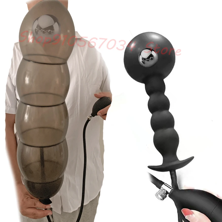 BDSM mäkký silikón nafukovateľný análny dildo plut dilatátor anus masážny sexuálny hračku pre ženy mužov gay čierna pumpa Vagina Extender