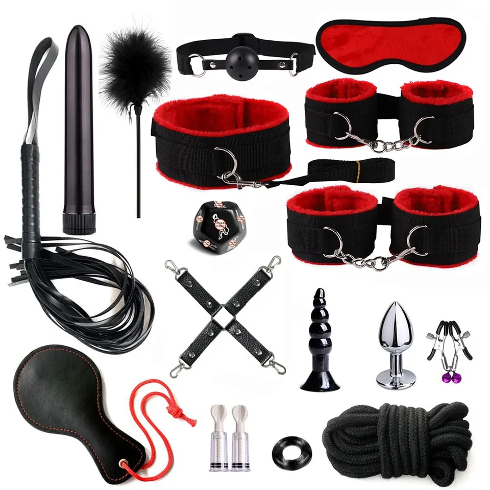 BDSM sexuálne súpravy pre dospelých Sexuálne hračky pre ženy Men mužov putá bradavky na bič bič výprask Sexov kovový análny plug vibrátor butt bdsm bondage
