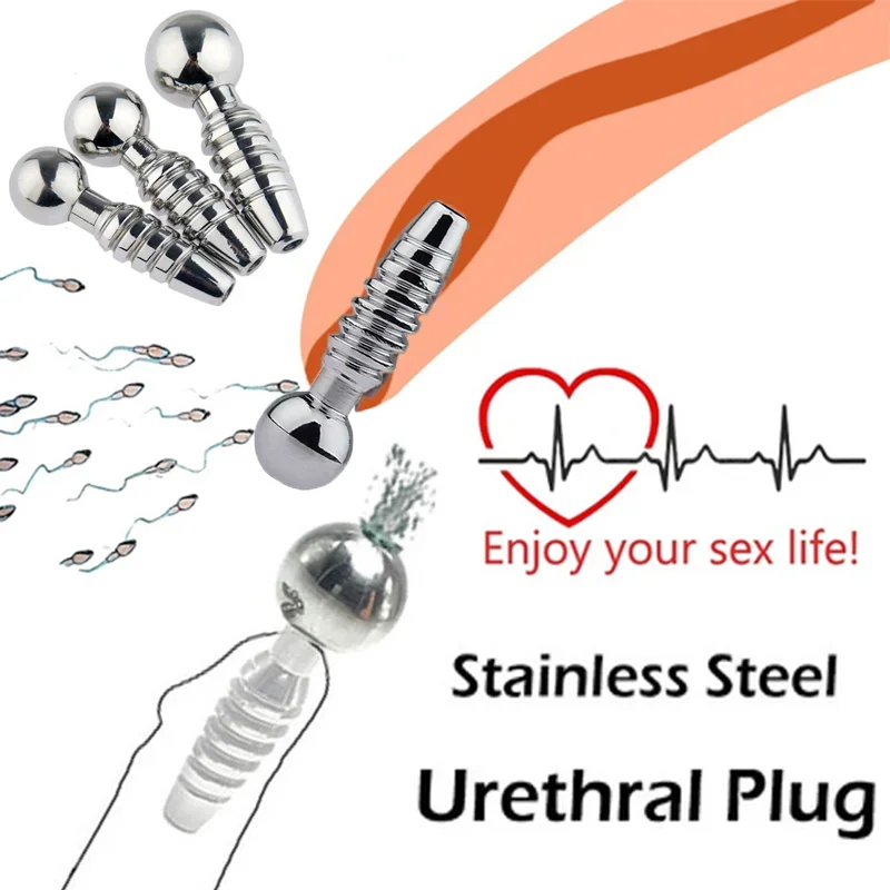 BDSM z nehrdzavejúcej ocele kovový špirálový penis plug dilatácia dilatácia koní stimulácia stimulácie penisu pre mužské pohlavné hračky