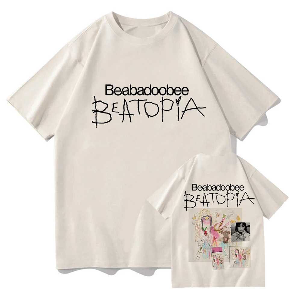 BeaBadoobee Beatopia Music Tour 2025 T tričká Men oblečenie Harajuku unisex vysokokvalitné bavlnené topy grafické tričká Fanúšikovia darček