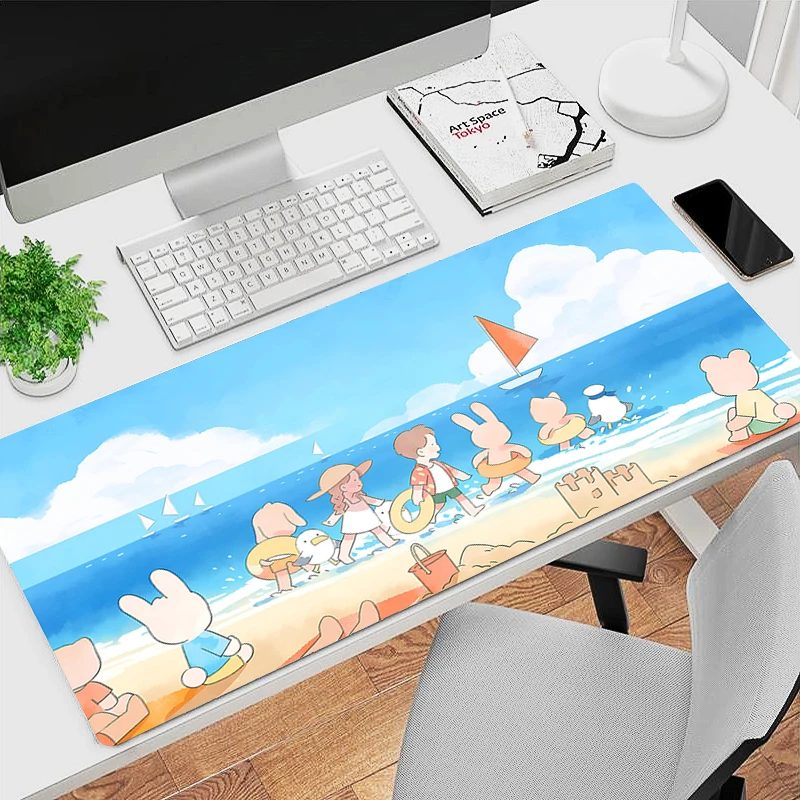 Beach Sky Sea Gaming MousePad xxl počítačový notebook Gamer rozširuje rohož myši veľká anime myšová podložka 900x400 Klávesnica Kawaii stolov