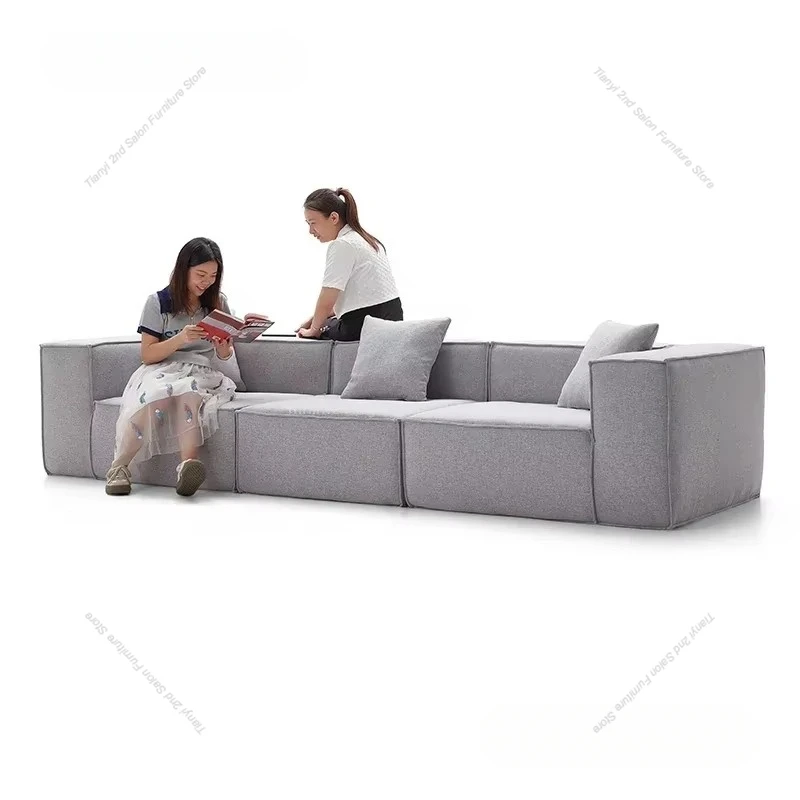 Beancurd Block Sofa pre obývaciu izbu Retro rovná vákuová kompresná rolka vrecko štvorcová tkanina pohovka malý byt Domáci nábytok