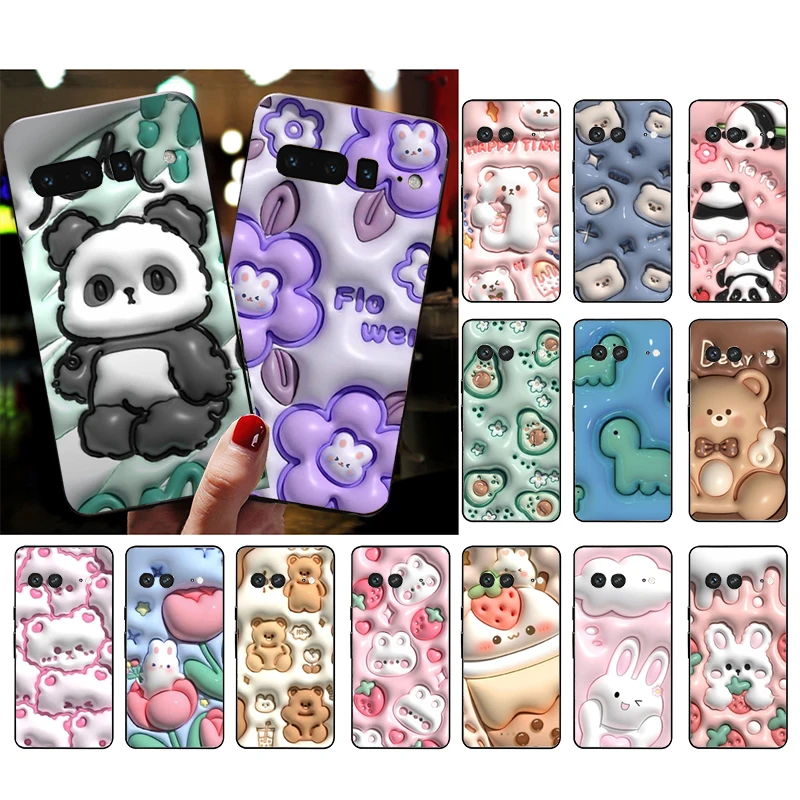 Bear Bunny Panda Cartoon Dinosaur Telefón pre google pixel 9 pro xl 8 7 6 pro Pixel 8a 7a 6a 4a 3a 3xl pixel 8 7 6 5 4