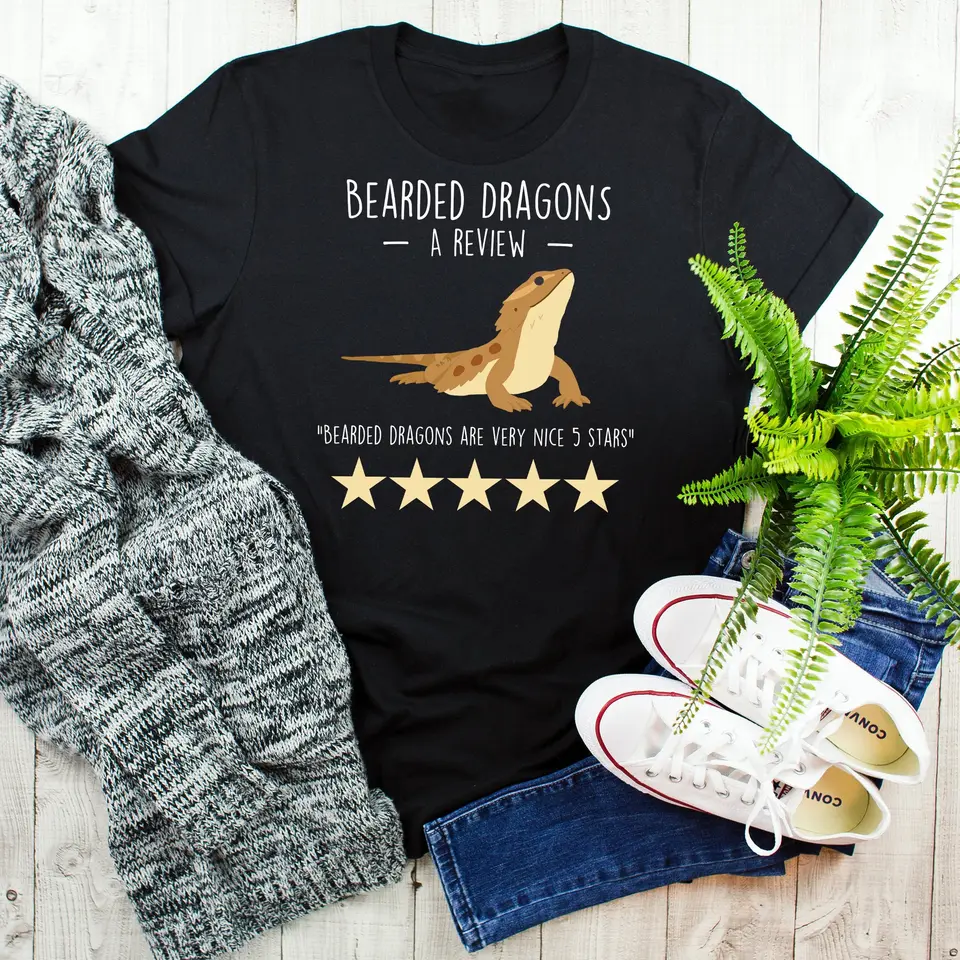 Bearded Dragon T košeľa maznáčika milenec smiešny Lizard roztomilý brada Animal Review Mom Dad