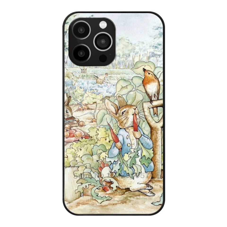 Beatrix Potter Storybook Postavy v záhradnom sklenenom puzdre pre Apple iPhone 15 14 13 Pro 11 12 7 8 Plus xs max