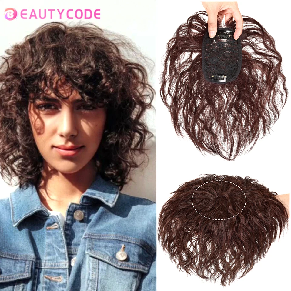 BeautyCode Syntetické vlasy Fringe Clip Bangs Rovné falošné vlasové kusy Vysokoteplotné vlákniny Parochňa Bangs Clip na predĺžení vlasov