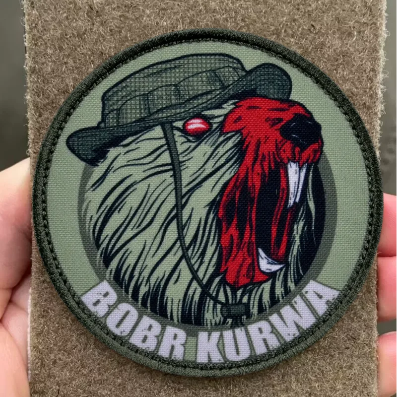 Beaver morálka Tactical Patch Printed Hook & Loop Patches Military Bobr Kurwa Army Badge Badge Armband