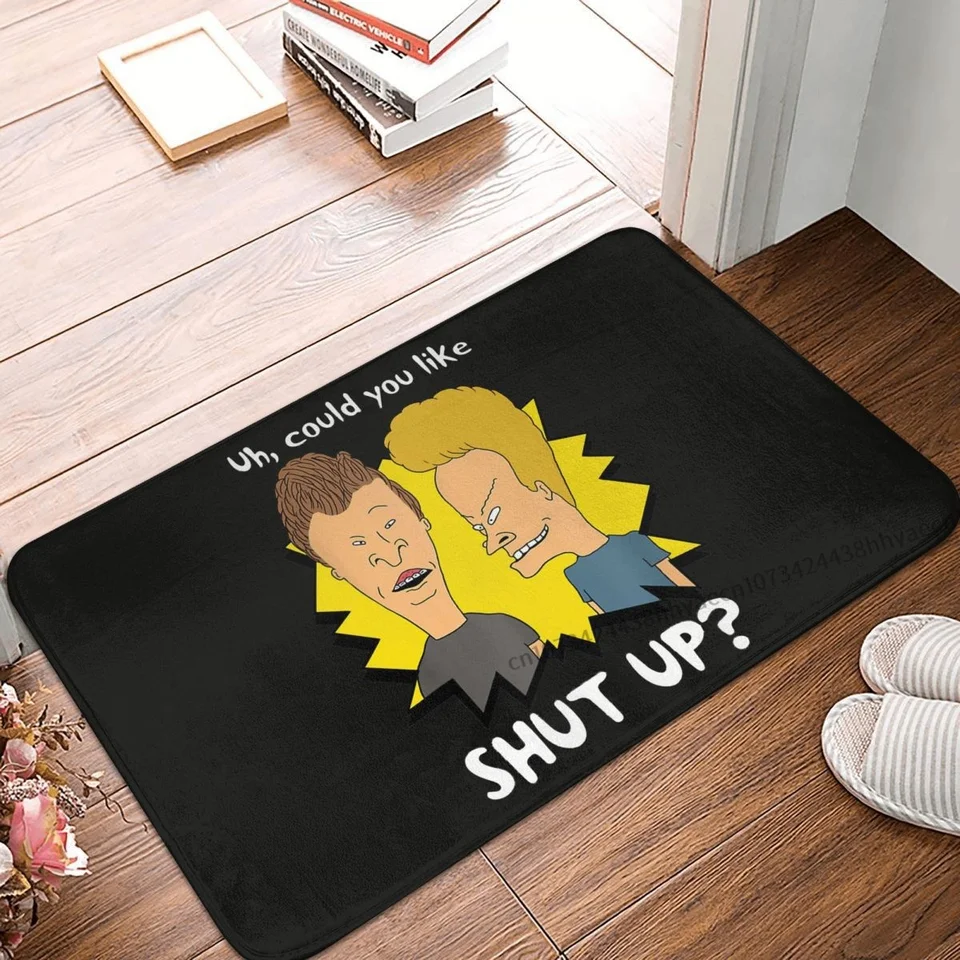 Beavis a Butthead Funny Sarcastic Cartoon Bath Non-Slip Carpet Shut Up Up Graphic Flanel Mat
